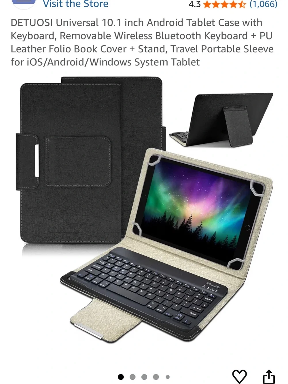 Wireless Bluetooth Tablet Keyboard Case - Black